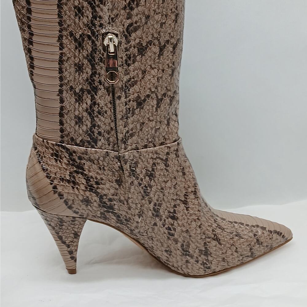 Louise et Cie Winslow Mid Calf Boots Women 6M Tan Brown Leather Pointed Toe Shoe - Picture 5 of 14